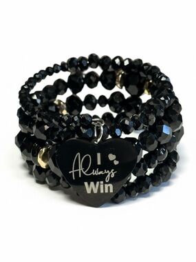 Handcrafted Beaded Wrap “ I Always Win “ Empowerment Bracelet